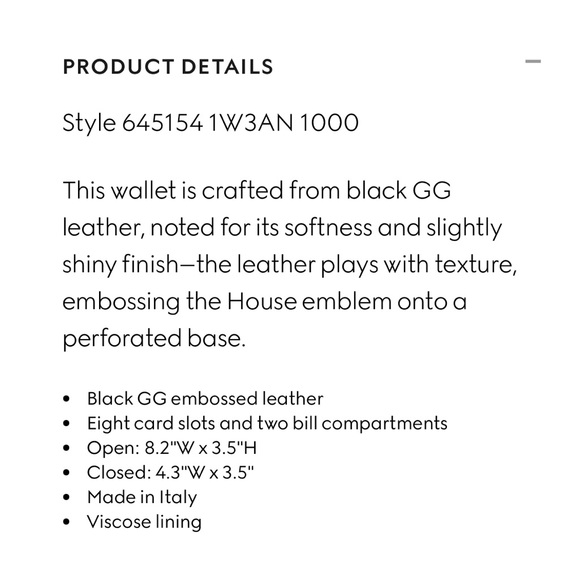 GG EMBOSSED BI-FOLD WALLET New in box - Picture 6 of 12